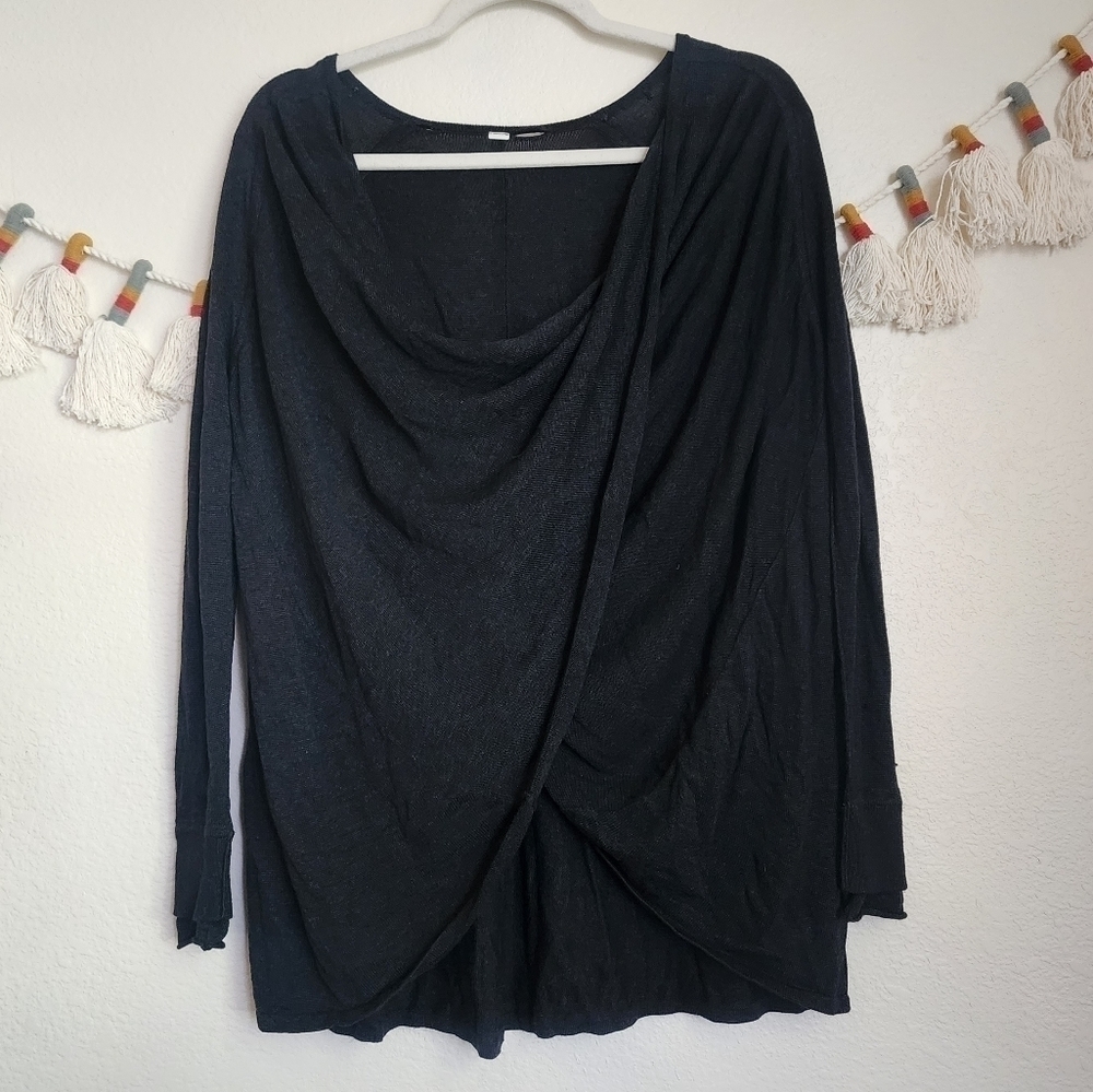 Lululemon Twist And Wrap Cashmere Blend Heathered Gray Sweater Lounge Casual 8